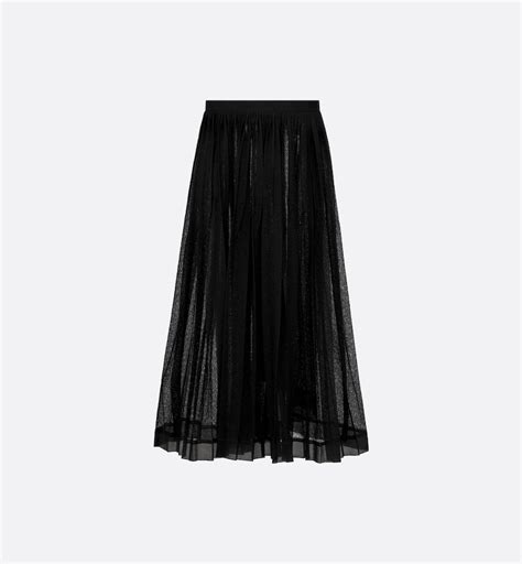 Asymmetric Wrap Skirt Black Technical Silk Lace 